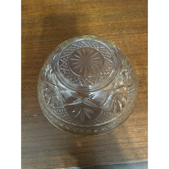 J.G. Duranc Cristal D'Arquest "Antique" Pattern Glass Bowl with Gold Rim - Picture 5 of 6